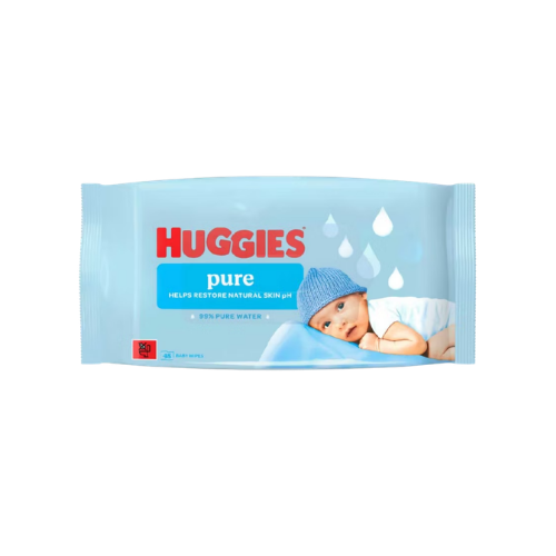 Huggies Pure Baby Wipes 0% Plastic 48s (1 Pack)